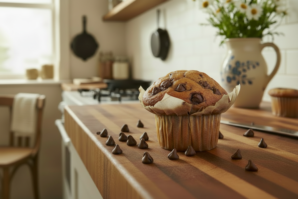 no banana slice on top and in a muffin liner